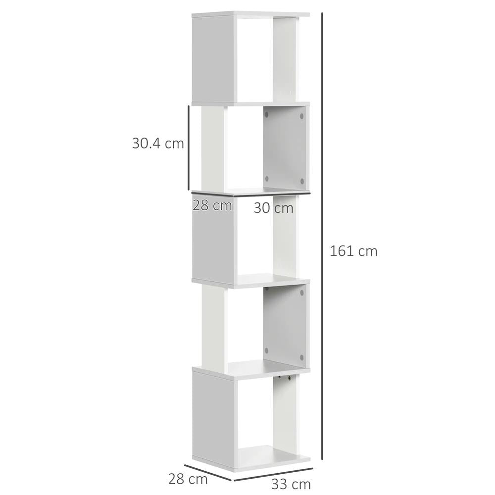 HOMCOM Modern 5-Tier Bookshelf, Freestanding Bookcase Storage Shelving for Living Room Home Office Study Additional View 14