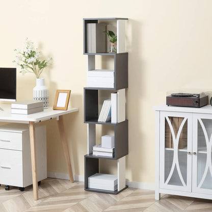 HOMCOM Modern 5-Tier Bookshelf, Freestanding Bookcase Storage Shelving for Living Room Home Office Study Additional View 10