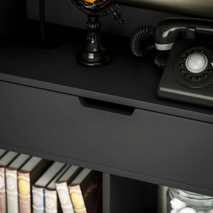 HOMCOM Tall Bookshelf with Drawer, Freestanding Bookcase for Bedroom, Living Room, Home Office, Black Additional View 8