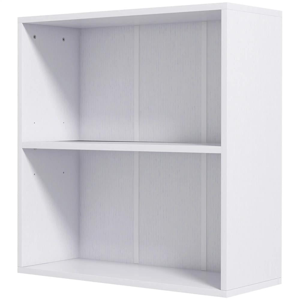 HOMCOM 2 Tier Bookshelf, Low Bookcase with Adjustable Shelf, 2 Compartments for Home Office, Living Room, Study Additional View 11