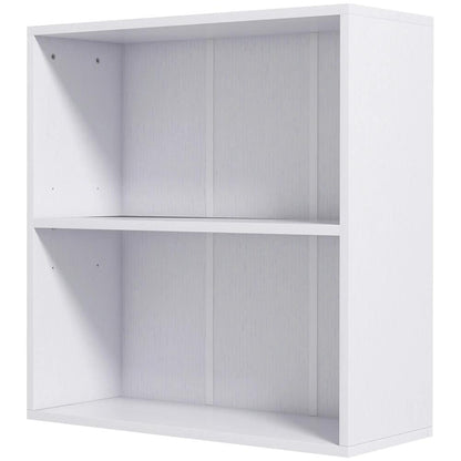 HOMCOM 2 Tier Bookshelf, Low Bookcase with Adjustable Shelf, 2 Compartments for Home Office, Living Room, Study Additional View 11