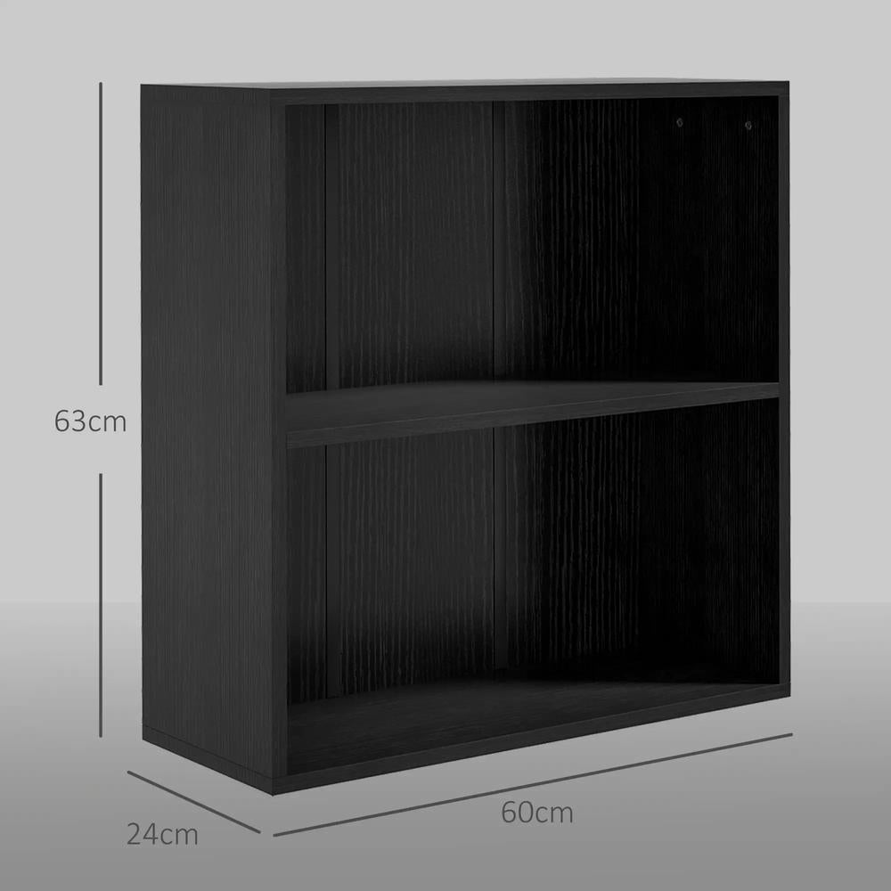 HOMCOM 2 Tier Bookshelf, Low Bookcase with Adjustable Shelf, 2 Compartments for Home Office, Living Room, Study Additional View 14