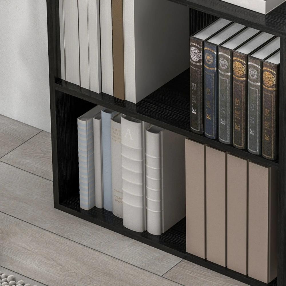 HOMCOM 2 Tier Bookshelf, Low Bookcase with Adjustable Shelf, 2 Compartments for Home Office, Living Room, Study Additional View 20