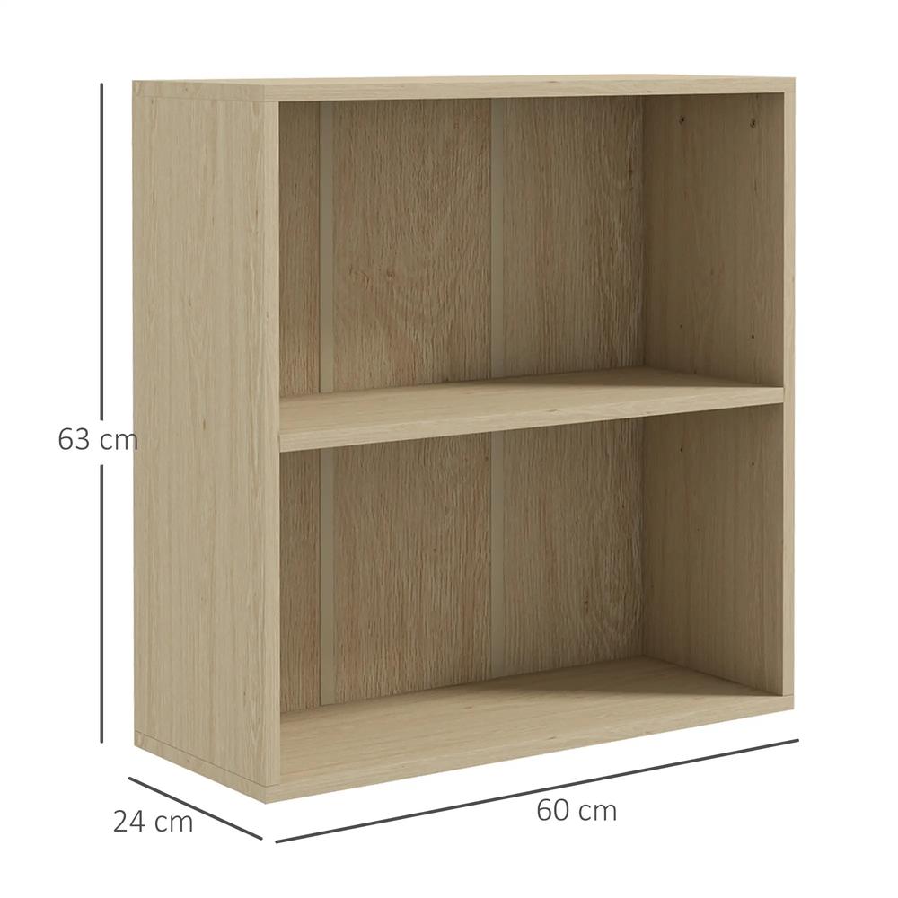 HOMCOM 2 Tier Bookshelf, Low Bookcase with Adjustable Shelf, 2 Compartments for Home Office, Living Room, Study Additional View 25