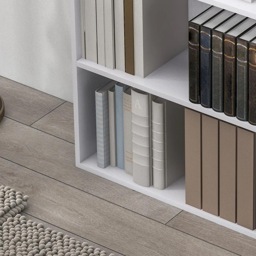 HOMCOM 2 Tier Bookshelf, Low Bookcase with Adjustable Shelf, 2 Compartments for Home Office, Living Room, Study Additional View 9