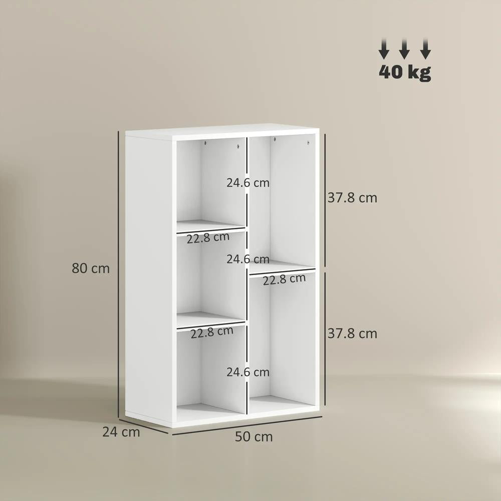 HOMCOM 2-Tier Bookshelf with 5 Compartments Additional View 14