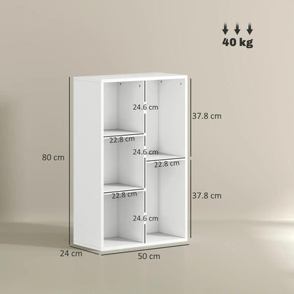HOMCOM 2-Tier Bookshelf with 5 Compartments Additional View 14