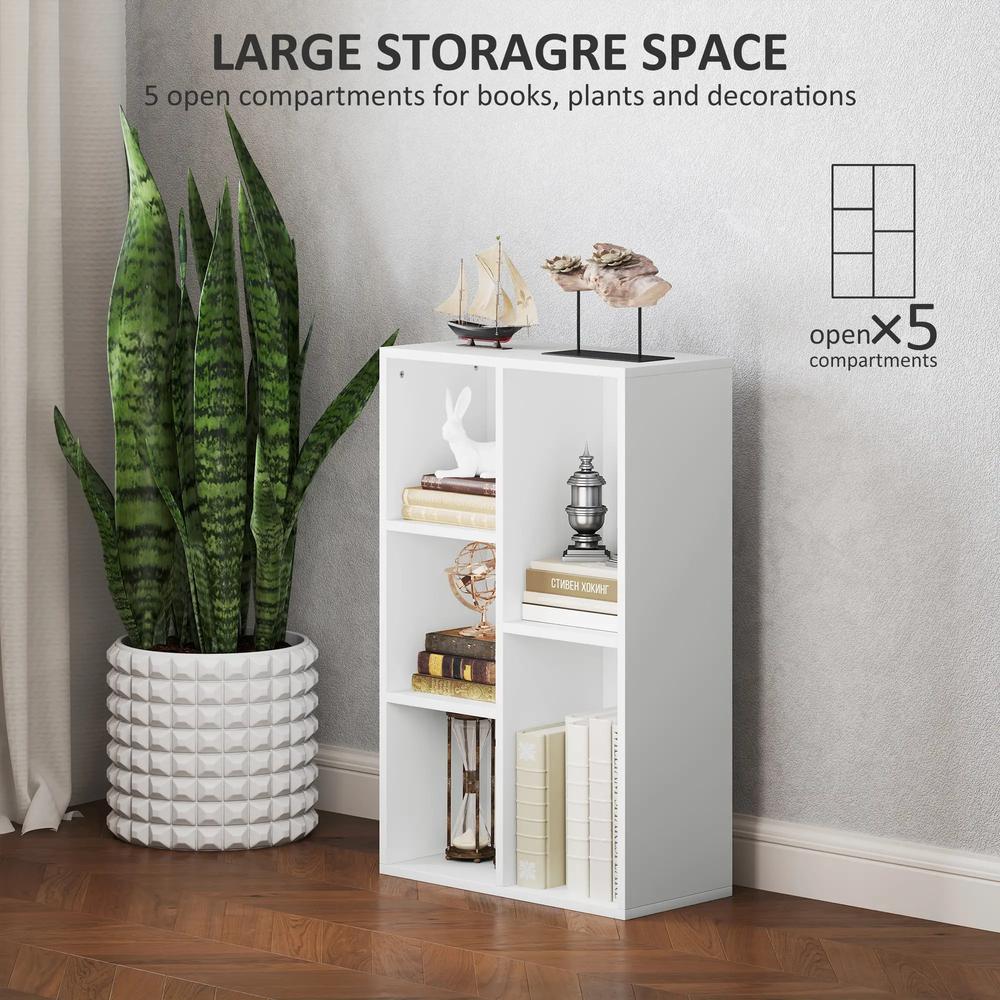 HOMCOM 2-Tier Bookshelf with 5 Compartments Additional View 15
