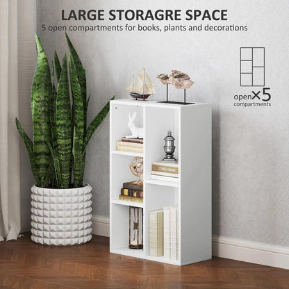 HOMCOM 2-Tier Bookshelf with 5 Compartments Additional View 15