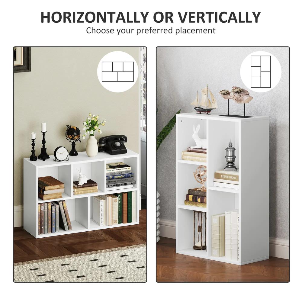 HOMCOM 2-Tier Bookshelf with 5 Compartments Additional View 16