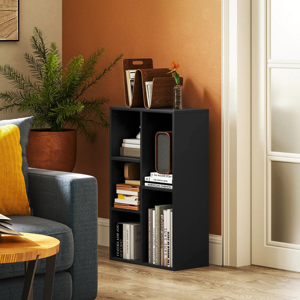 HOMCOM 2-Tier Bookshelf with 5 Compartments Additional View 2