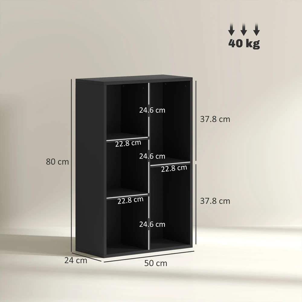 HOMCOM 2-Tier Bookshelf with 5 Compartments Additional View 3
