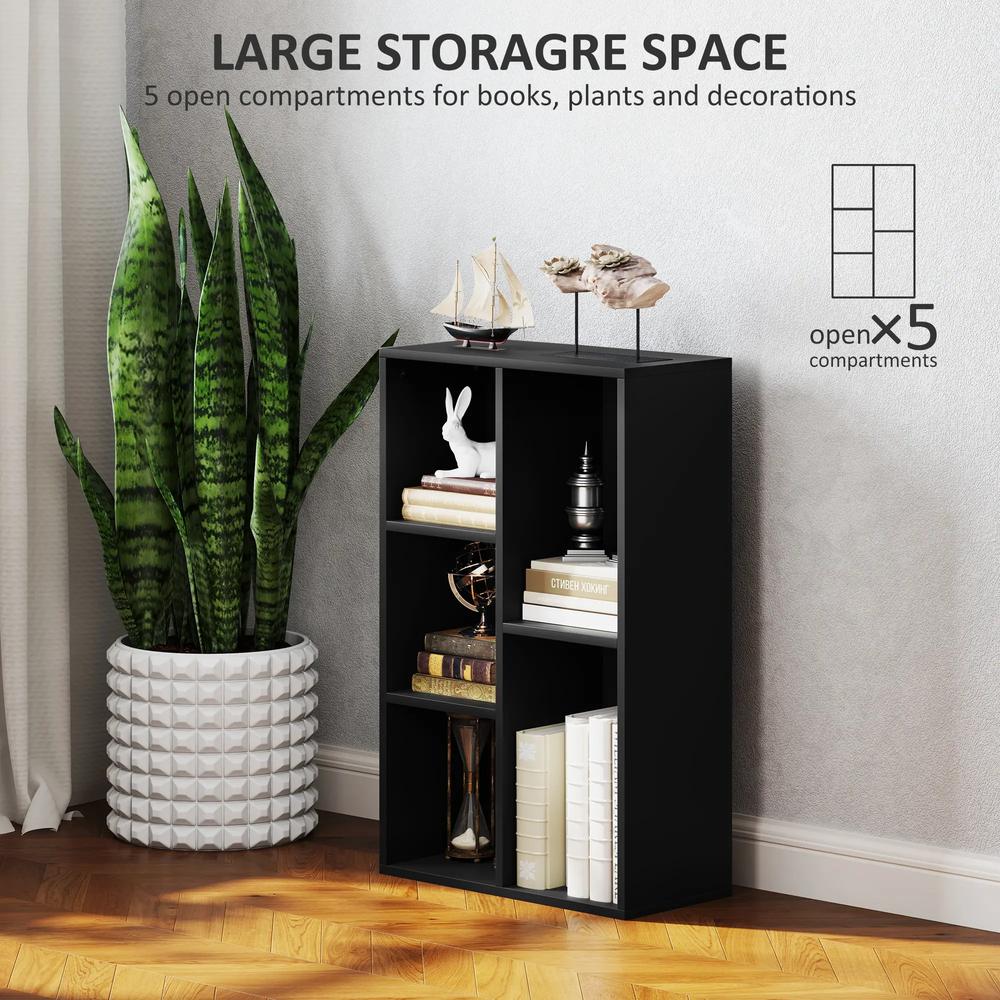 HOMCOM 2-Tier Bookshelf with 5 Compartments Additional View 4