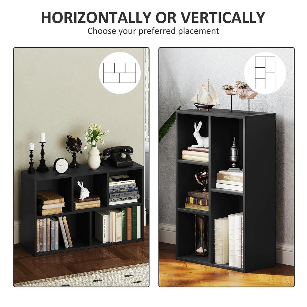 HOMCOM 2-Tier Bookshelf with 5 Compartments Additional View 5
