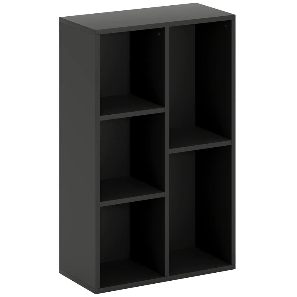 HOMCOM 2-Tier Bookshelf with 5 Compartments