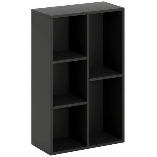 HOMCOM 2-Tier Bookshelf with 5 Compartments
