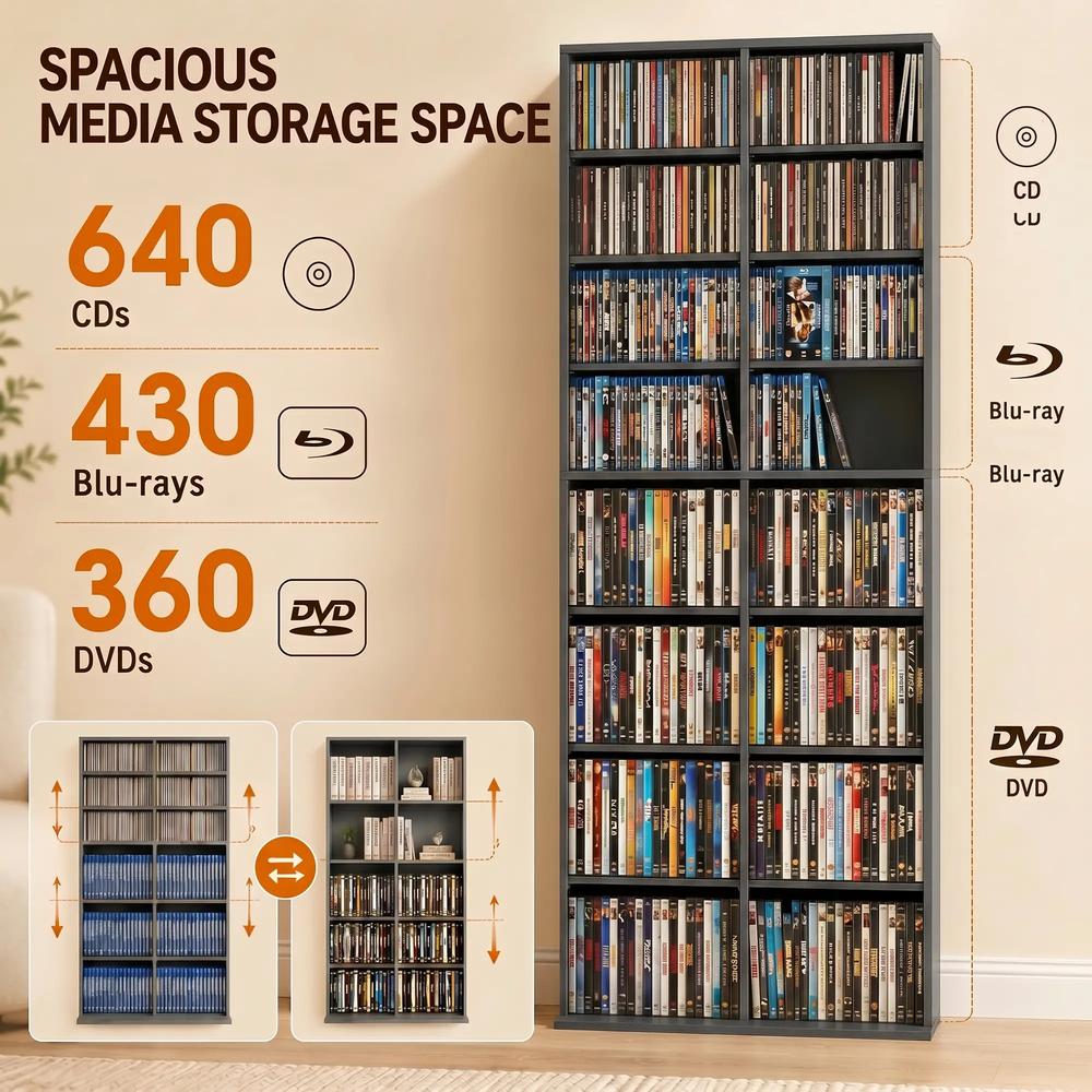HOMCOM 640 CD Storage Tower Additional View 15