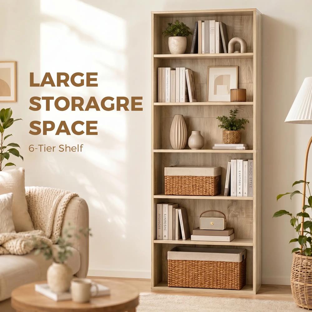 HOMCOM Six Shelf Bookcase Additional View 15