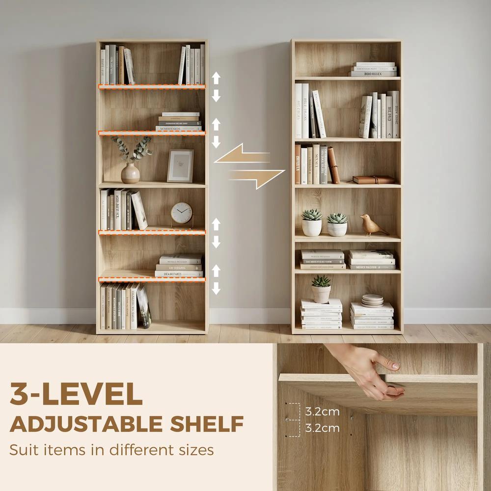 HOMCOM Six Shelf Bookcase Additional View 16