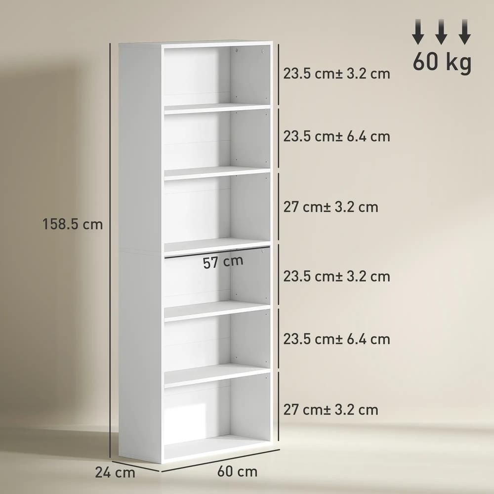HOMCOM Six Shelf Bookcase Additional View 38