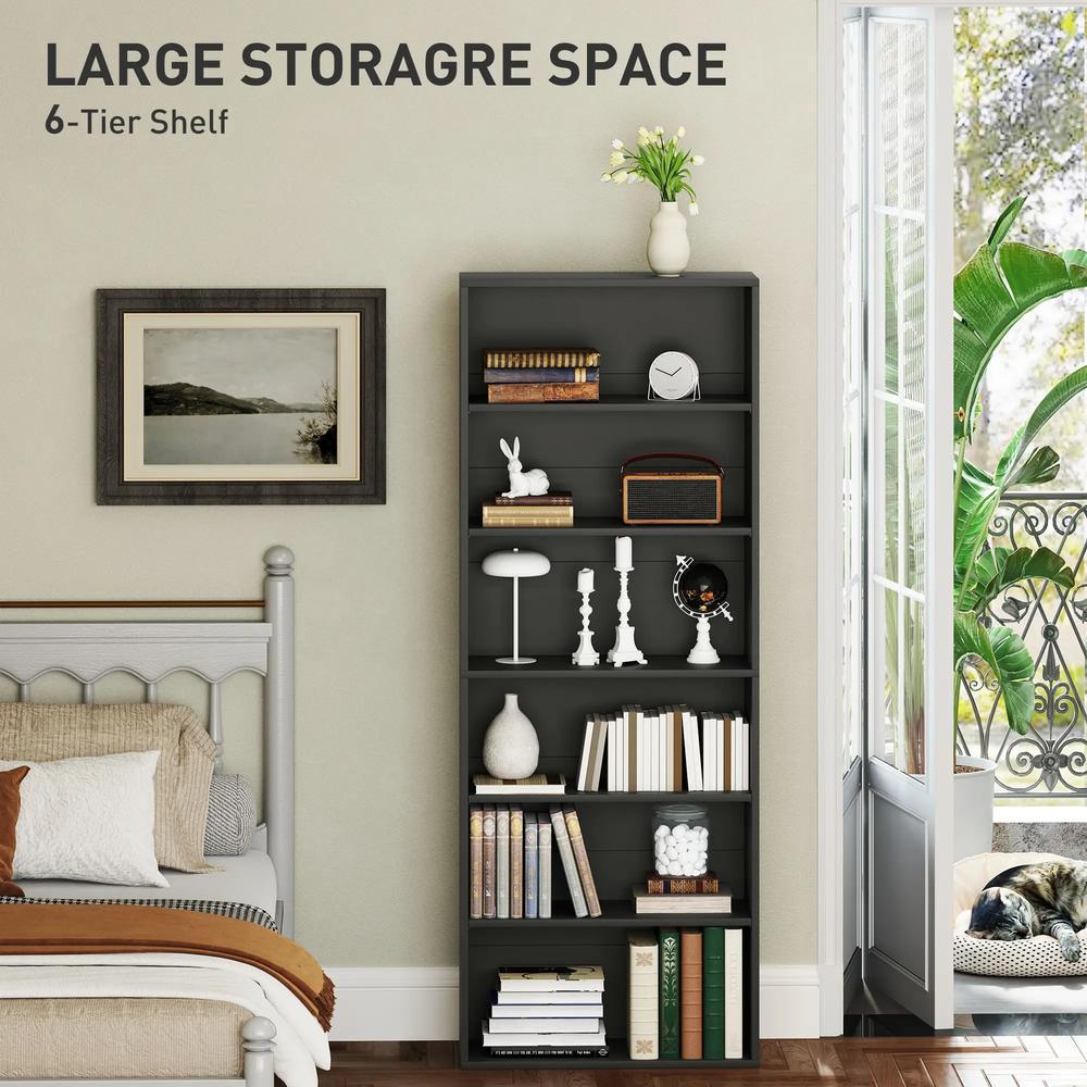 HOMCOM Six Shelf Bookcase Additional View 4