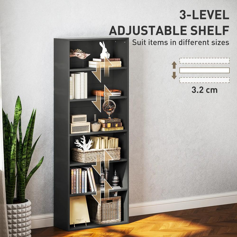 HOMCOM Six Shelf Bookcase Additional View 5