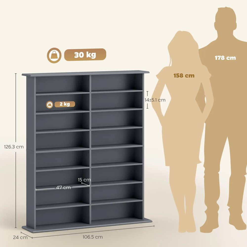 HOMCOM 16-Compartment Media Shelf Additional View 14