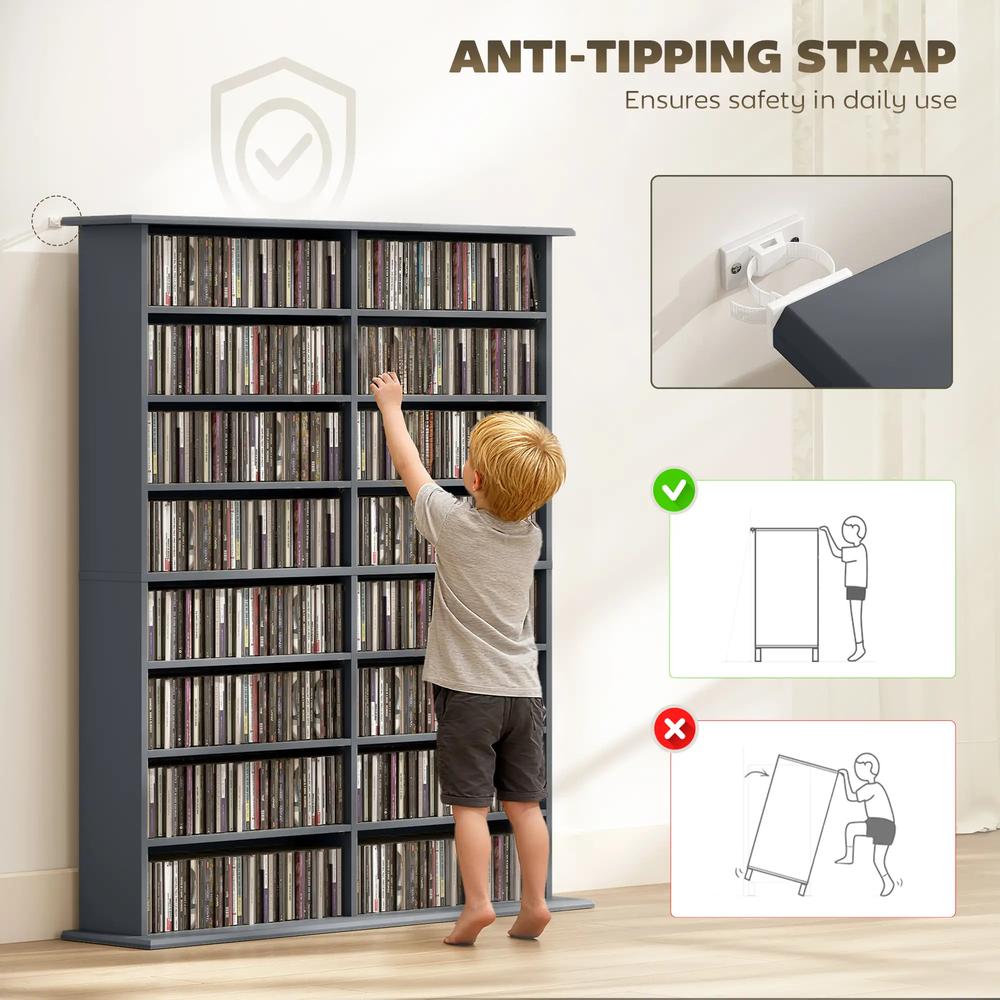 HOMCOM 16-Compartment Media Shelf Additional View 17