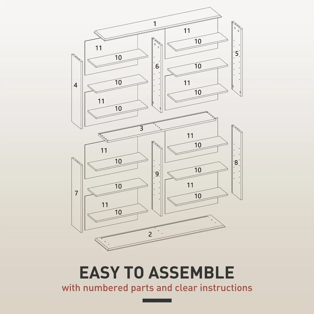 HOMCOM 16-Compartment Media Shelf Additional View 29