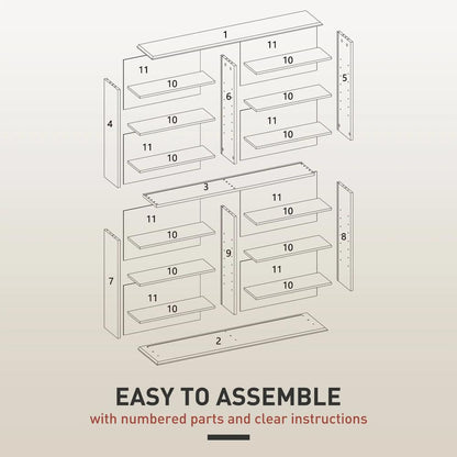 HOMCOM 16-Compartment Media Shelf Additional View 29