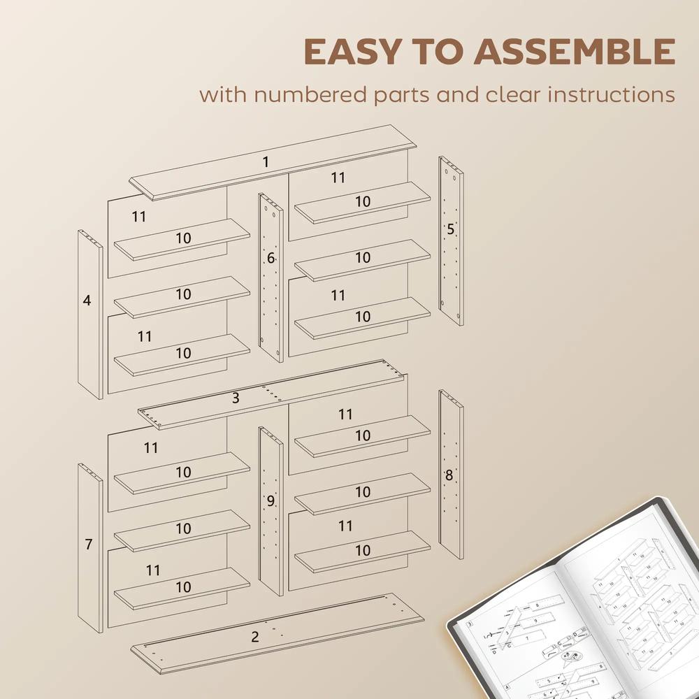 HOMCOM 16-Compartment Media Shelf Additional View 40