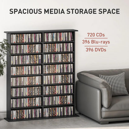 HOMCOM 16-Compartment Media Shelf Additional View 4
