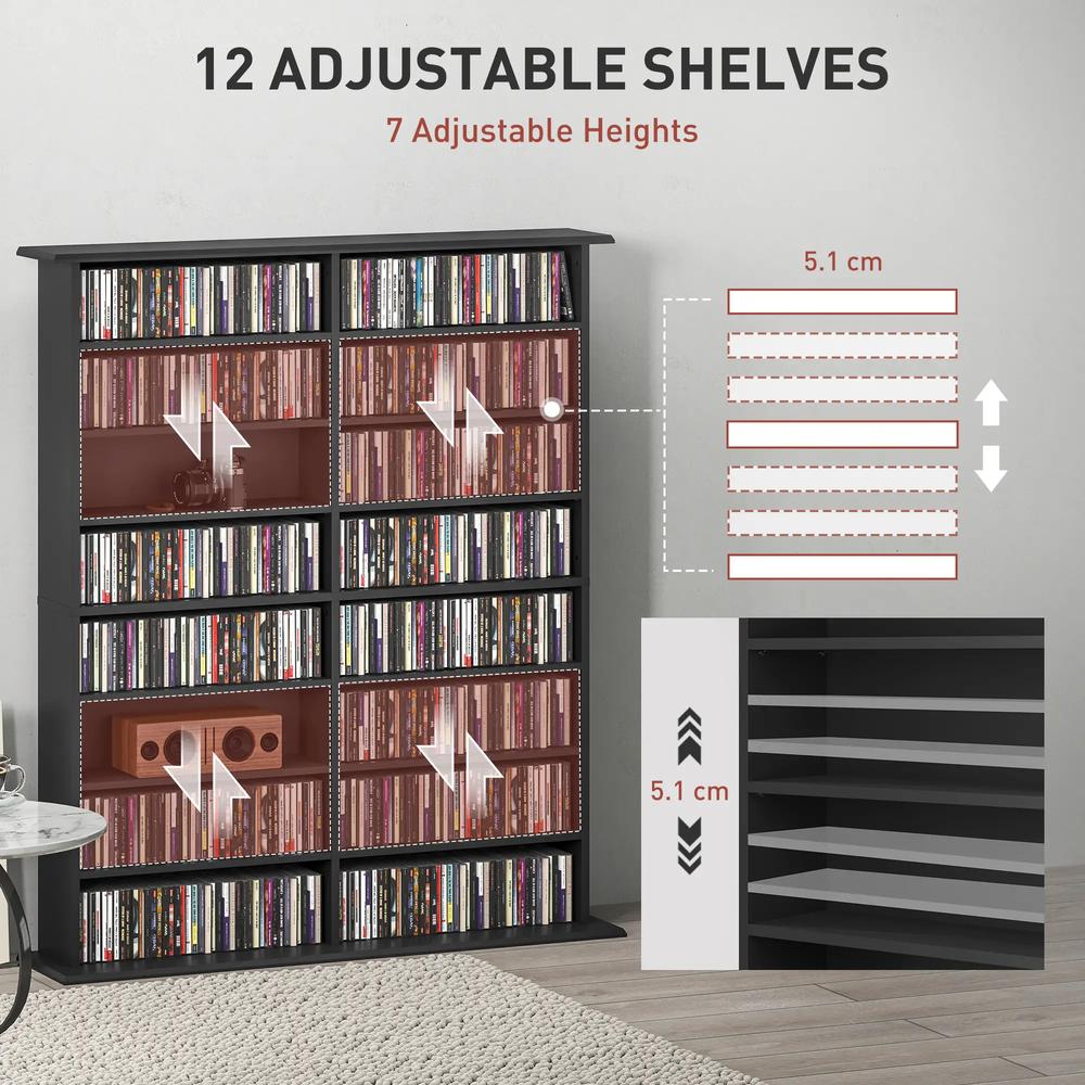 HOMCOM 16-Compartment Media Shelf Additional View 5
