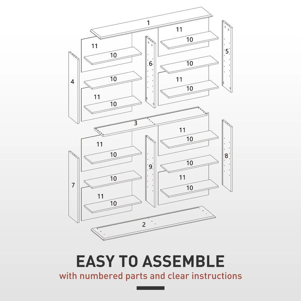 HOMCOM 16-Compartment Media Shelf Additional View 7