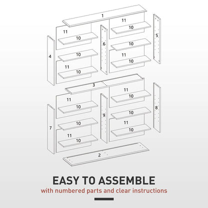 HOMCOM 16-Compartment Media Shelf Additional View 7