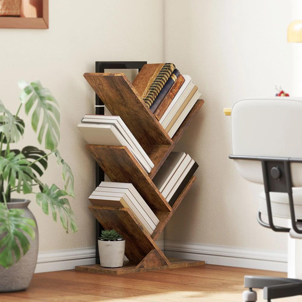 HOMCOM Four-Section Tree Bookcase - Wood-Effect Additional View 2