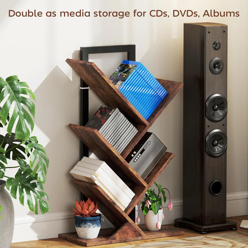 HOMCOM Four-Section Tree Bookcase - Wood-Effect Additional View 6