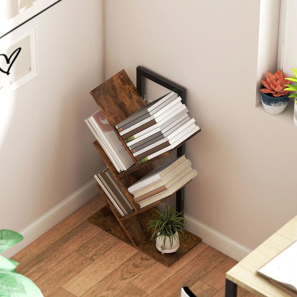 HOMCOM Four-Section Tree Bookcase - Wood-Effect Additional View 7