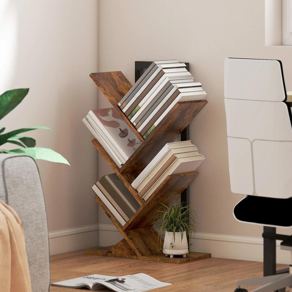 HOMCOM Four-Section Tree Bookcase - Wood-Effect Additional View 10