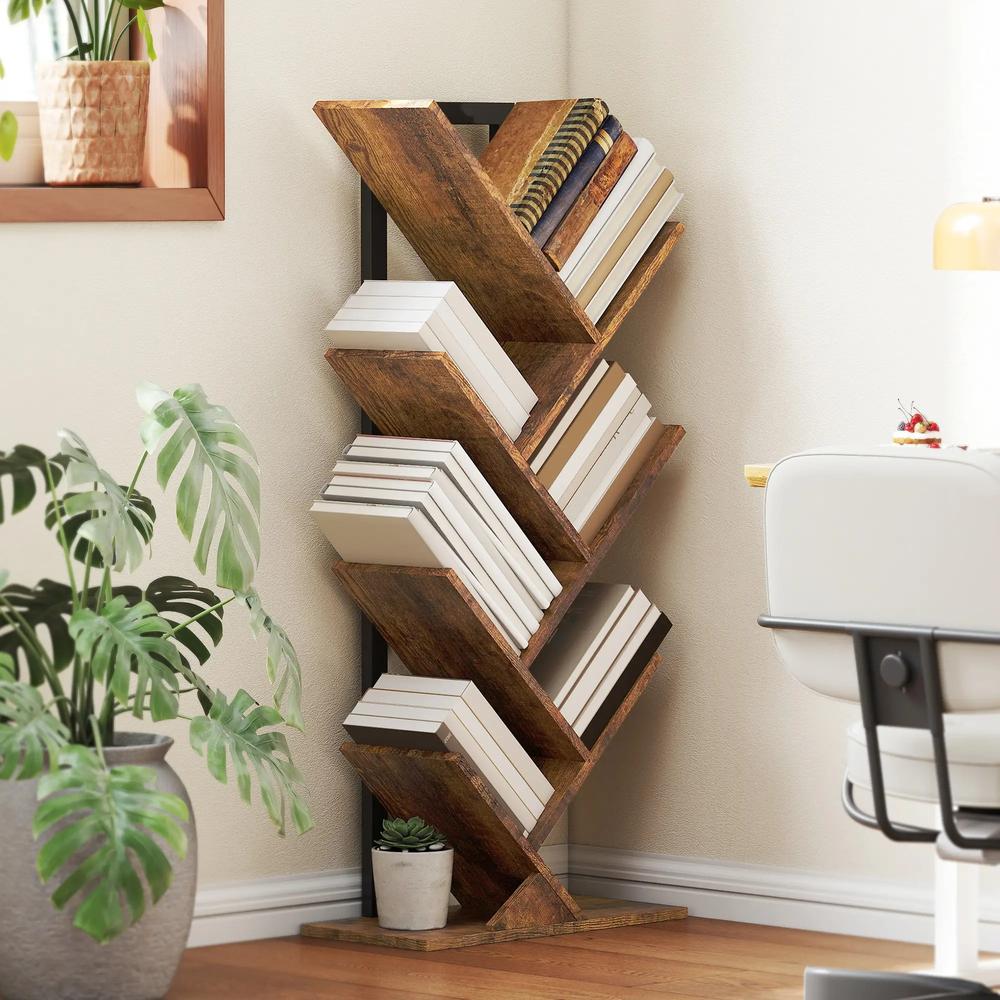 HOMCOM Six-Section Tree Bookcase - Wood-Effect Additional View 2