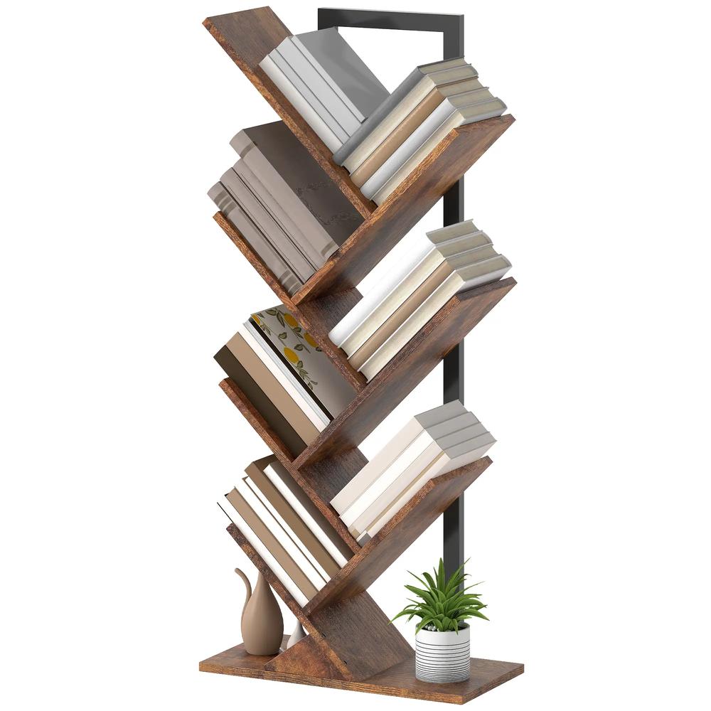 HOMCOM Six-Section Tree Bookcase - Wood-Effect Additional View 11