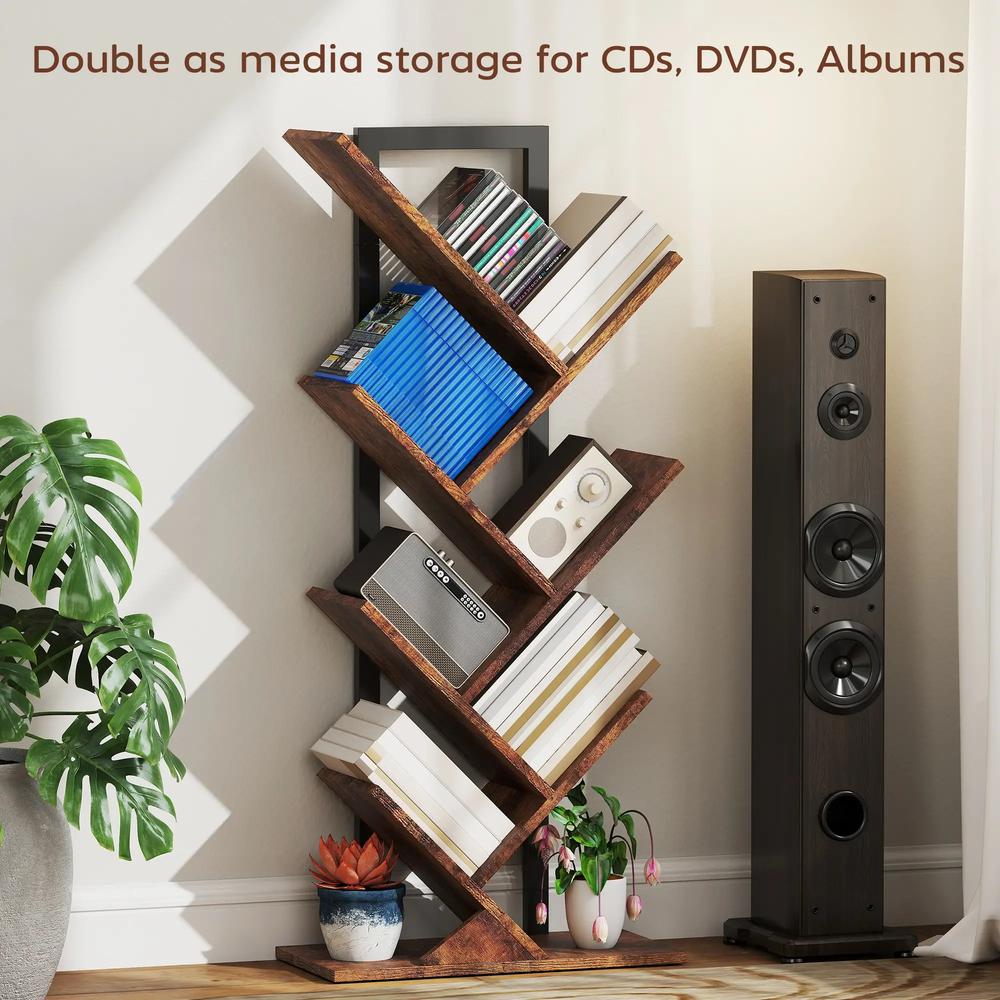 HOMCOM Six-Section Tree Bookcase - Wood-Effect Additional View 6