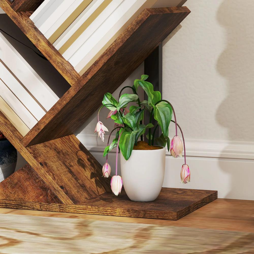 HOMCOM Six-Section Tree Bookcase - Wood-Effect Additional View 9