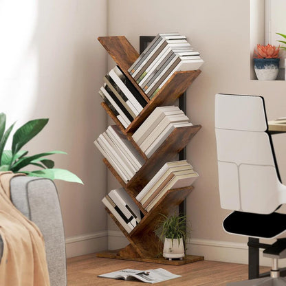 HOMCOM Six-Section Tree Bookcase - Wood-Effect Additional View 10