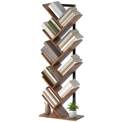 HOMCOM Eight-Section Tree Bookcase - Wood-Effect Additional View 11