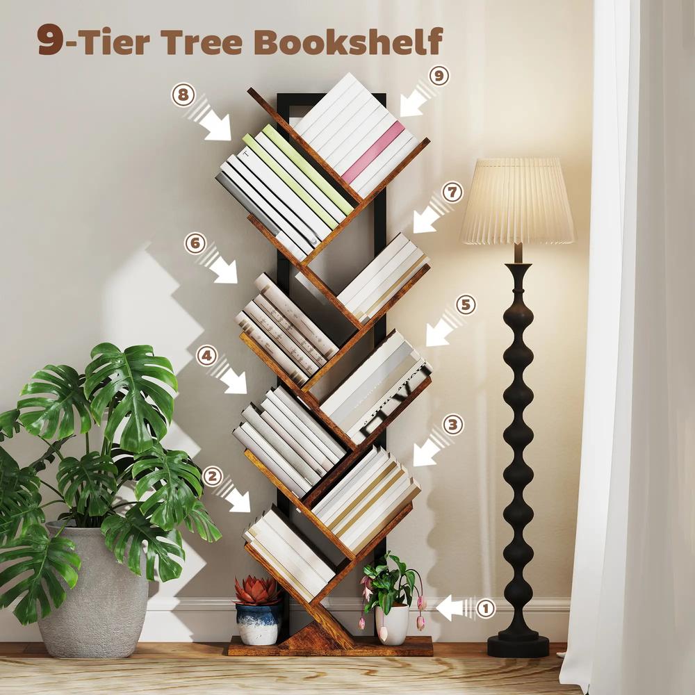 HOMCOM Eight-Section Tree Bookcase - Wood-Effect Additional View 4