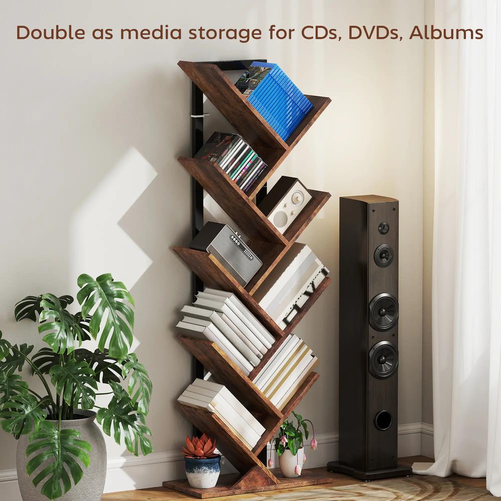 HOMCOM Eight-Section Tree Bookcase - Wood-Effect Additional View 6