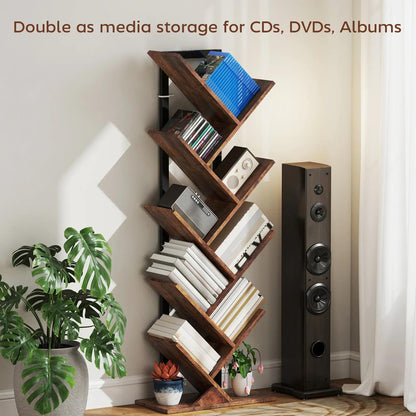 HOMCOM Eight-Section Tree Bookcase - Wood-Effect Additional View 6