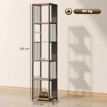 HOMCOM 5-Tier Bookshelf with Steel Frame Additional View 14