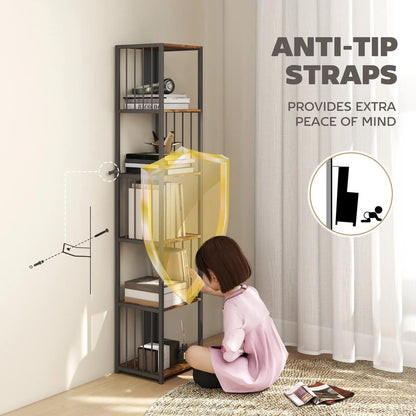 HOMCOM 5-Tier Bookshelf with Steel Frame Additional View 17